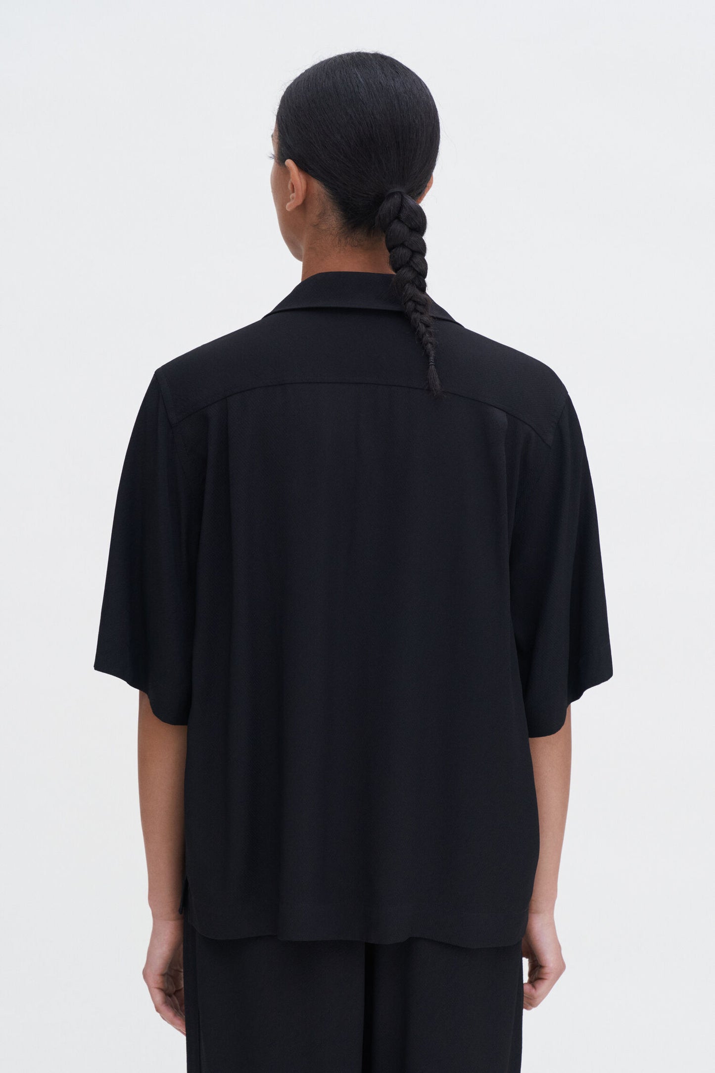 Draped twill shirt