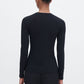 Cotton stretch long sleeve black