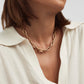Small gold oval chain necklace