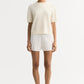 Brushed short sleeve - feather white