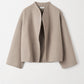Short jacket dark sand