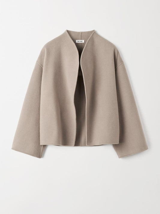 Short jacket dark sand