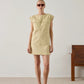 Imane short dress in organic cotton twill cream