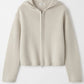 Chunky cashmere hoodie chalk