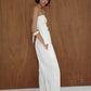 Strapless tie back top - ecru stripe