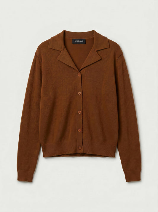 Alton Cashmere Cardigan - Dark Amber