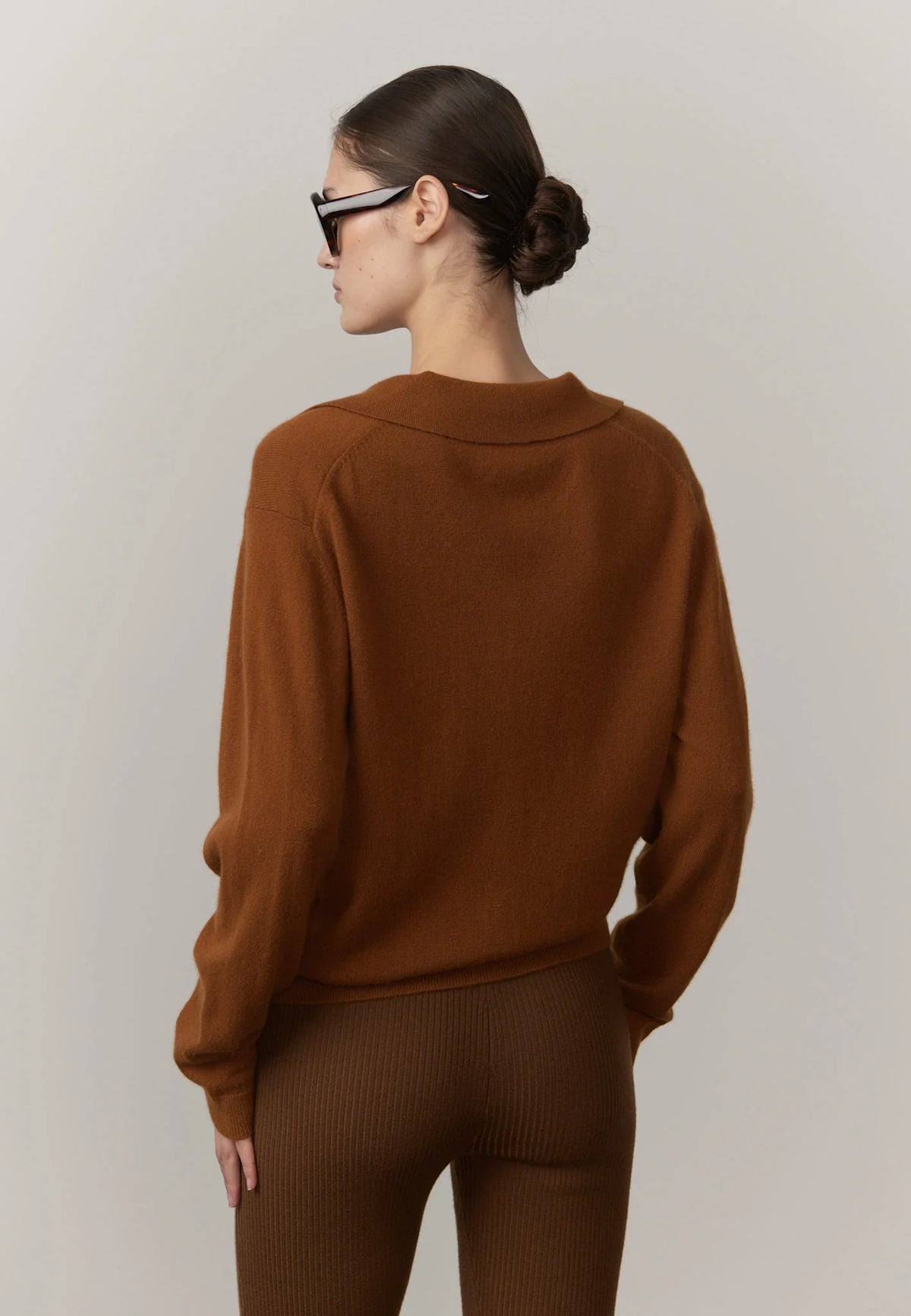 Alton Cashmere Cardigan - Dark Amber