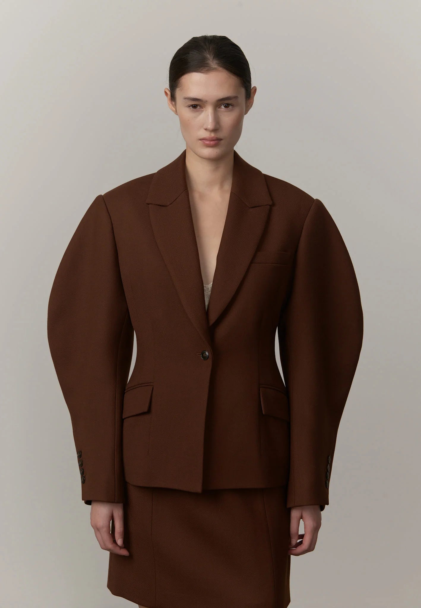 Alex Fitted Blazer - Java Brown