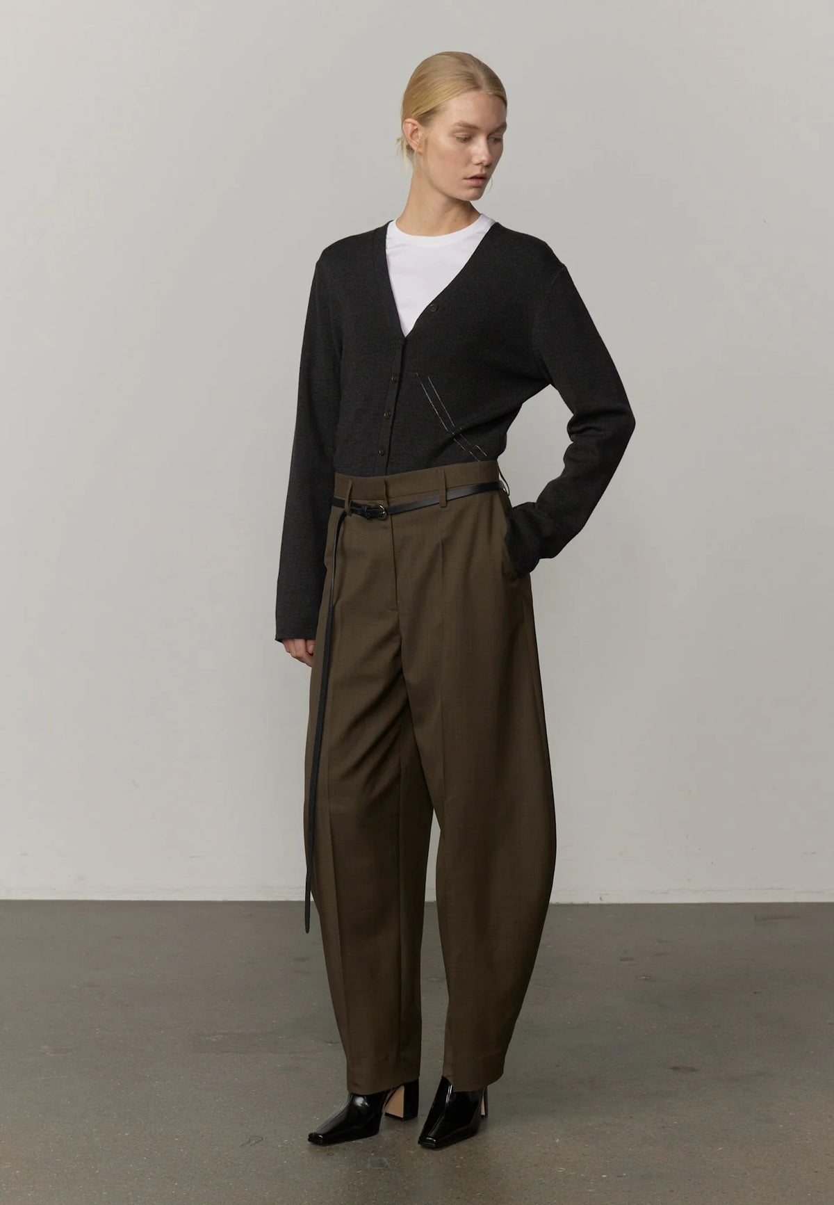 Dante Mid Waist Pants - Khaki