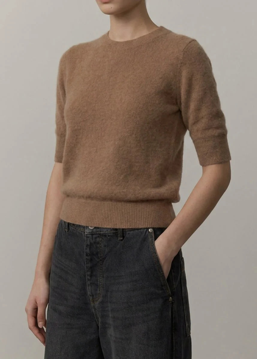 Therese Knit Blouse in Croissant