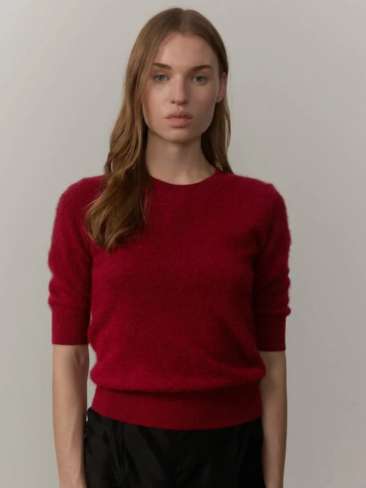 Therese Knit Blouse in Red