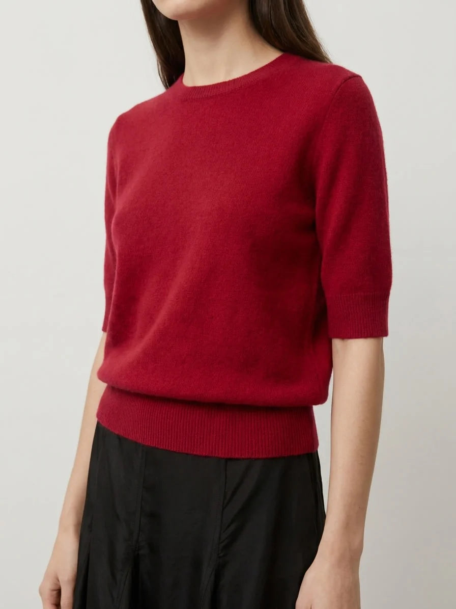 Therese Knit Blouse in Red