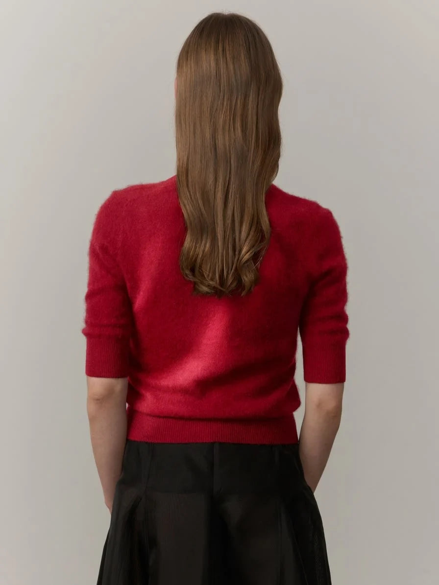 Therese Knit Blouse in Red