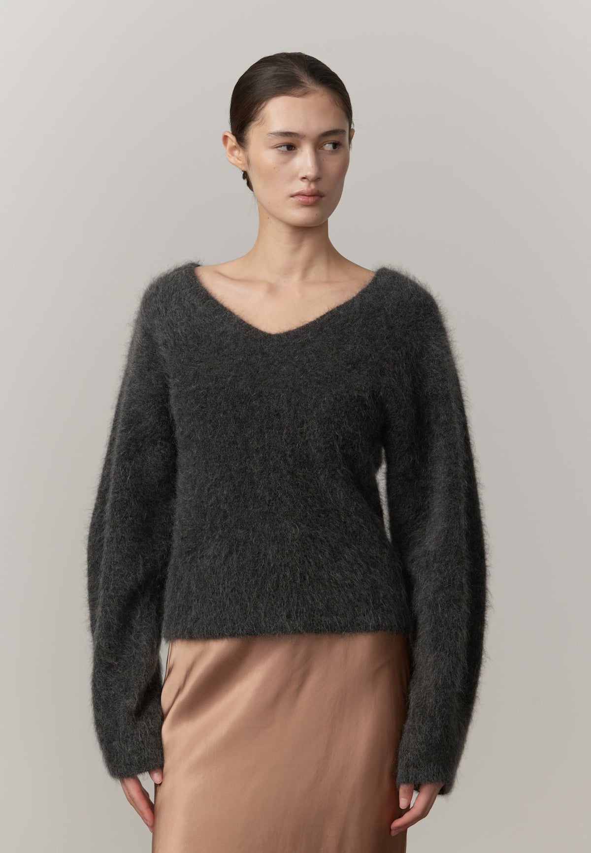 Simona Knit Blouse - Grey