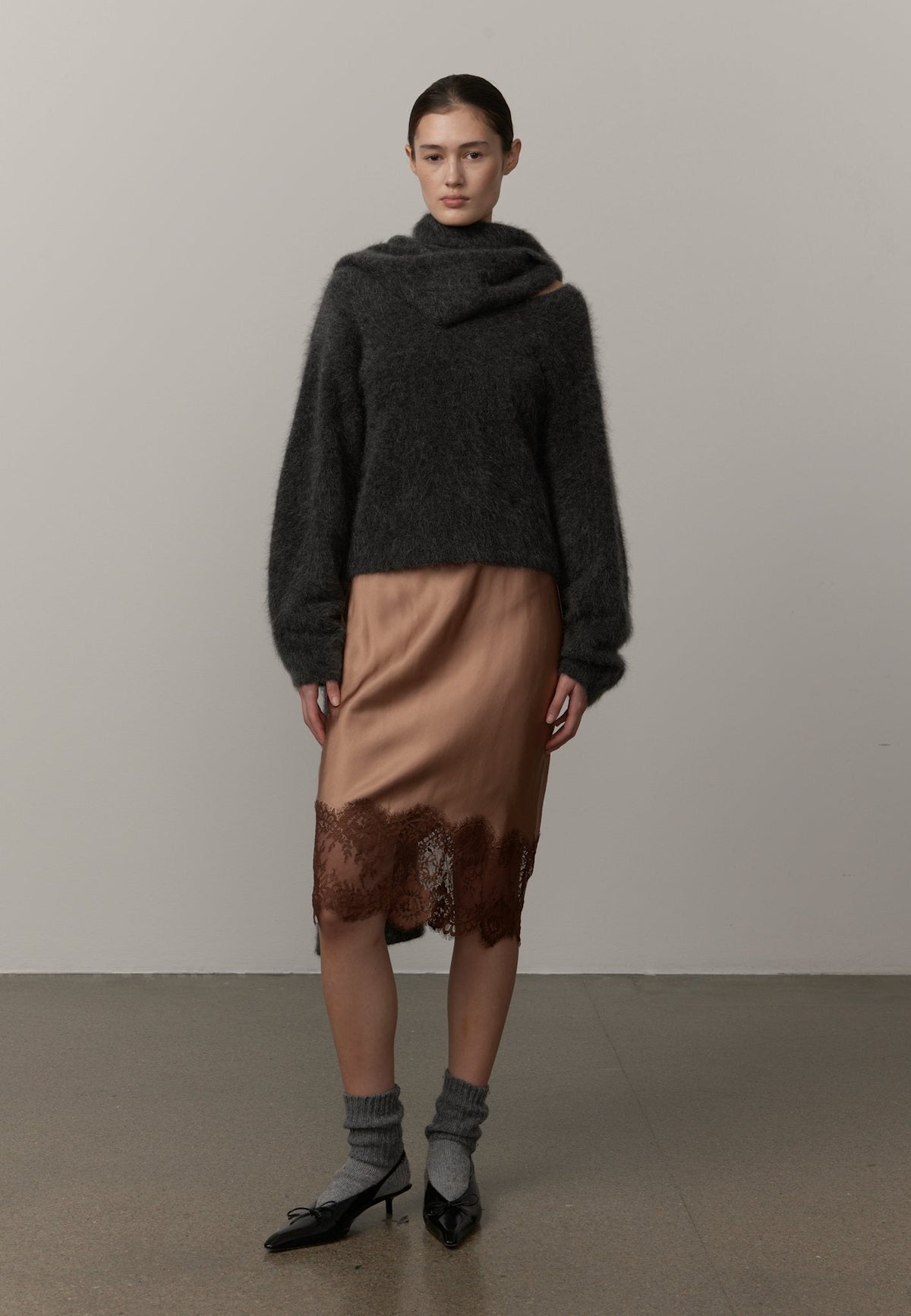 Simona Knit Blouse - Grey
