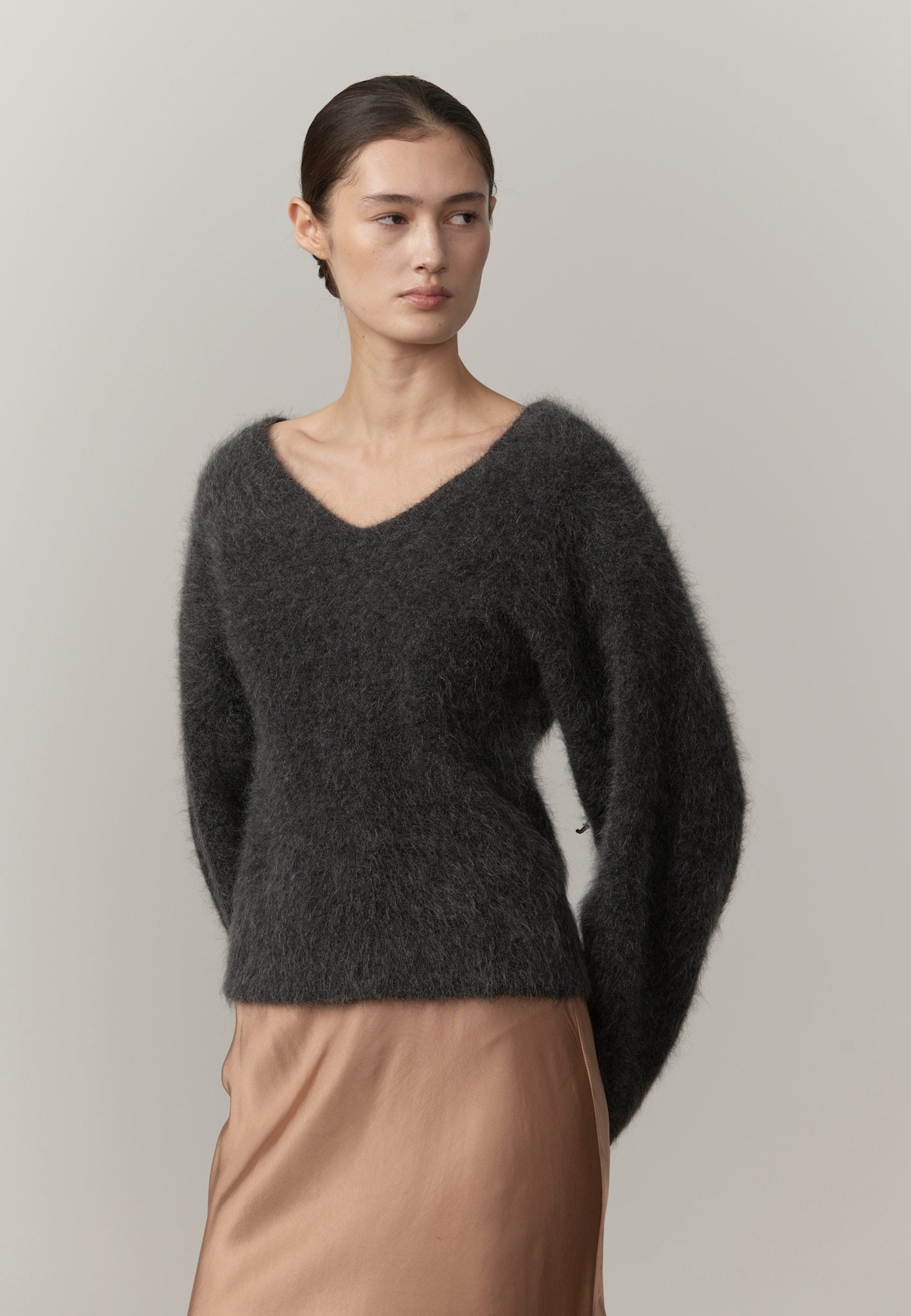 Simona Knit Blouse - Grey