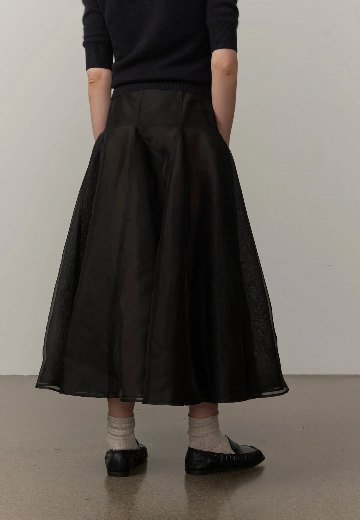 Greta Silk Skirt in Black