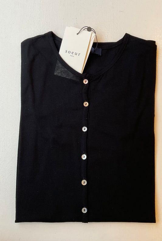 Isabella black button down