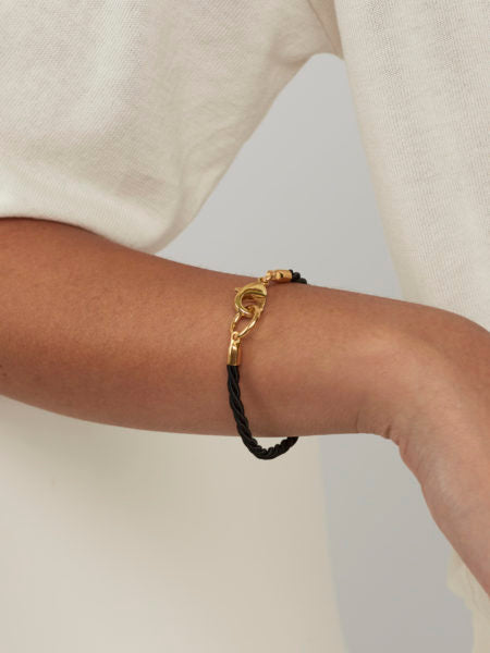 Friendship bracelet noir gold