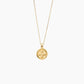 Small gold Moi & Toi disc on a trace chain
