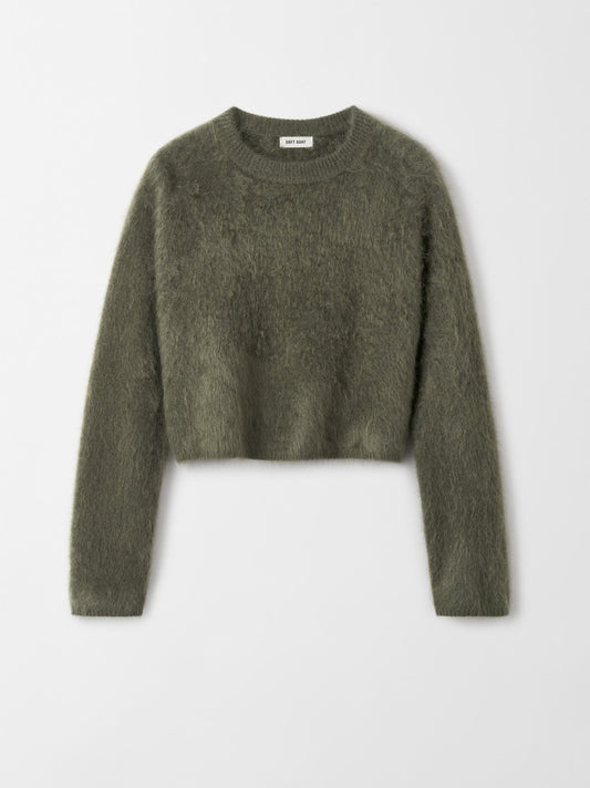 Brushed crewneck olive
