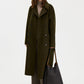 Amelia double coat - dark moss green