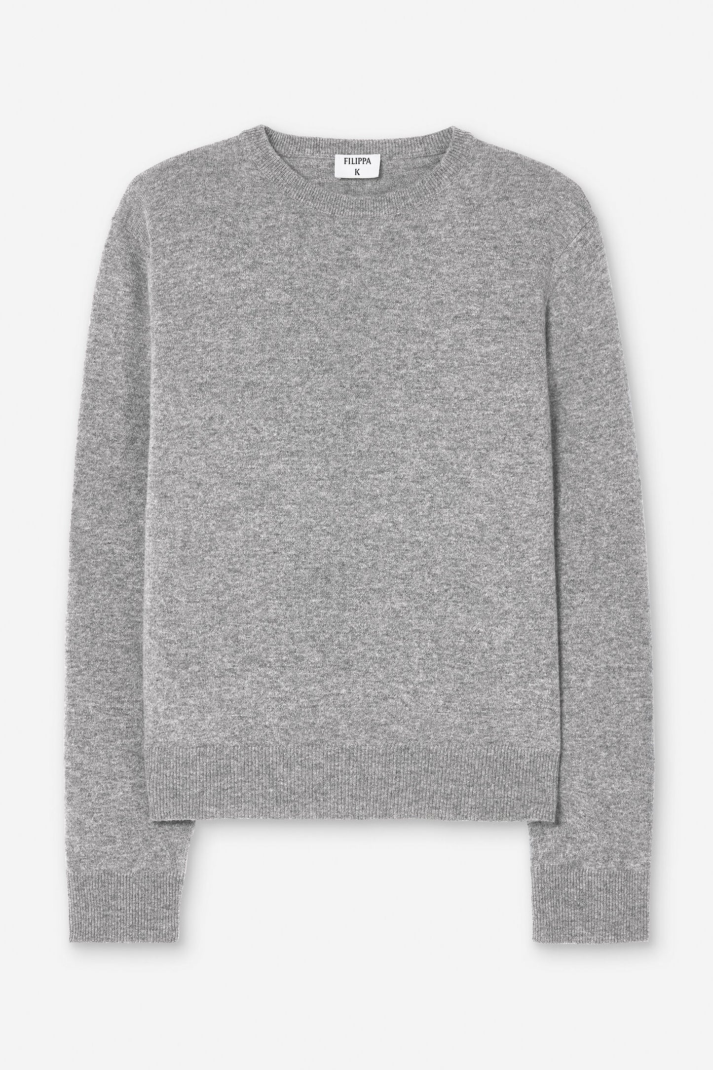 Soft wool crewneck sweater - grey melange