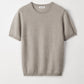 Short sleeve cashmere crewneck greige