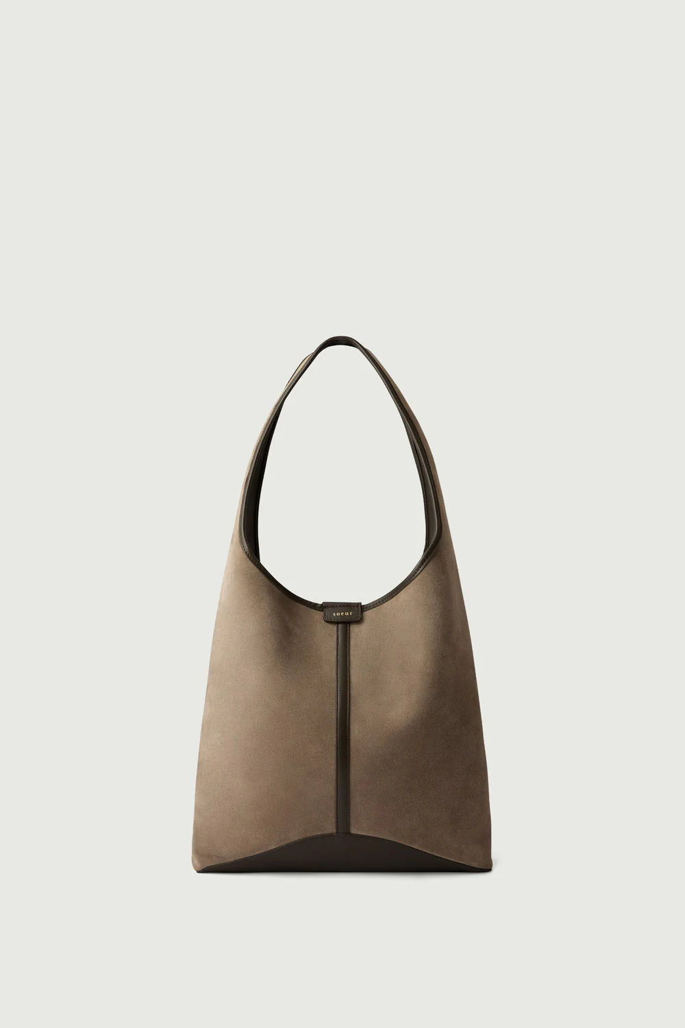 Delice tote bag in split leather - grey