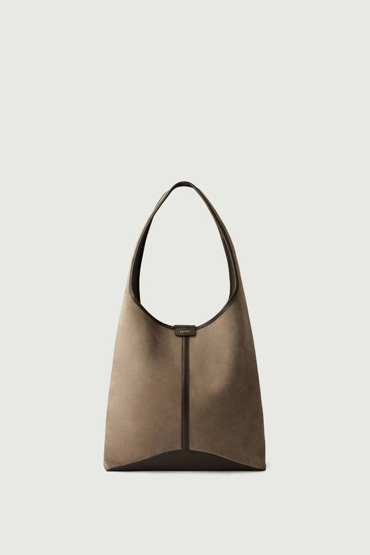 Delice tote bag in split leather - grey