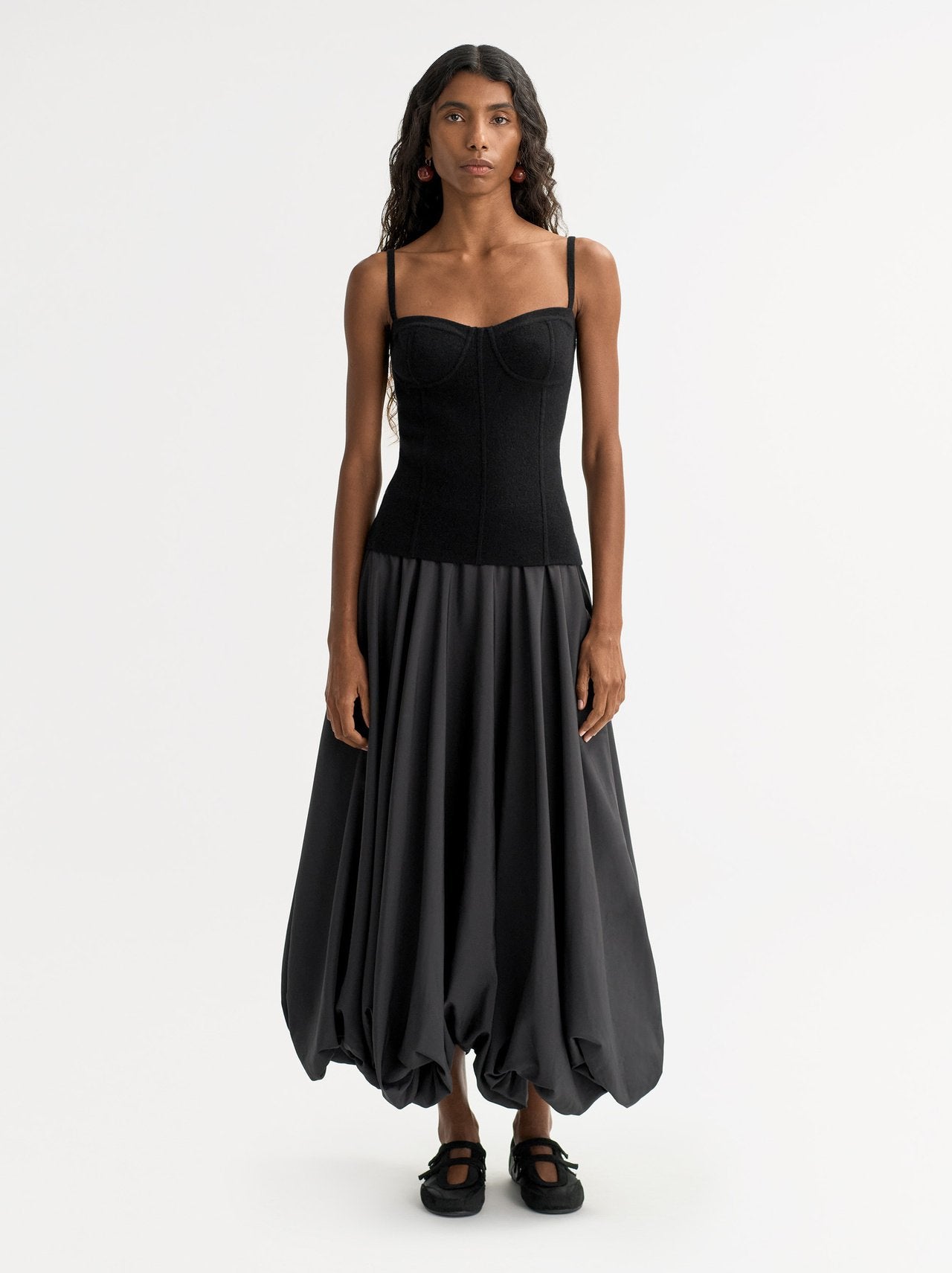 Double knit singlet black