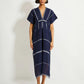 Gasira v-neck caftan - navy