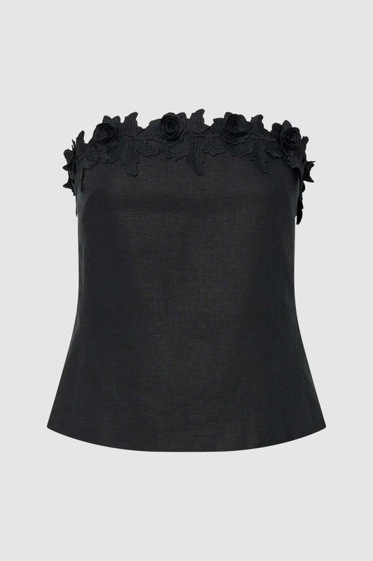 Rosebud lace bandeau black