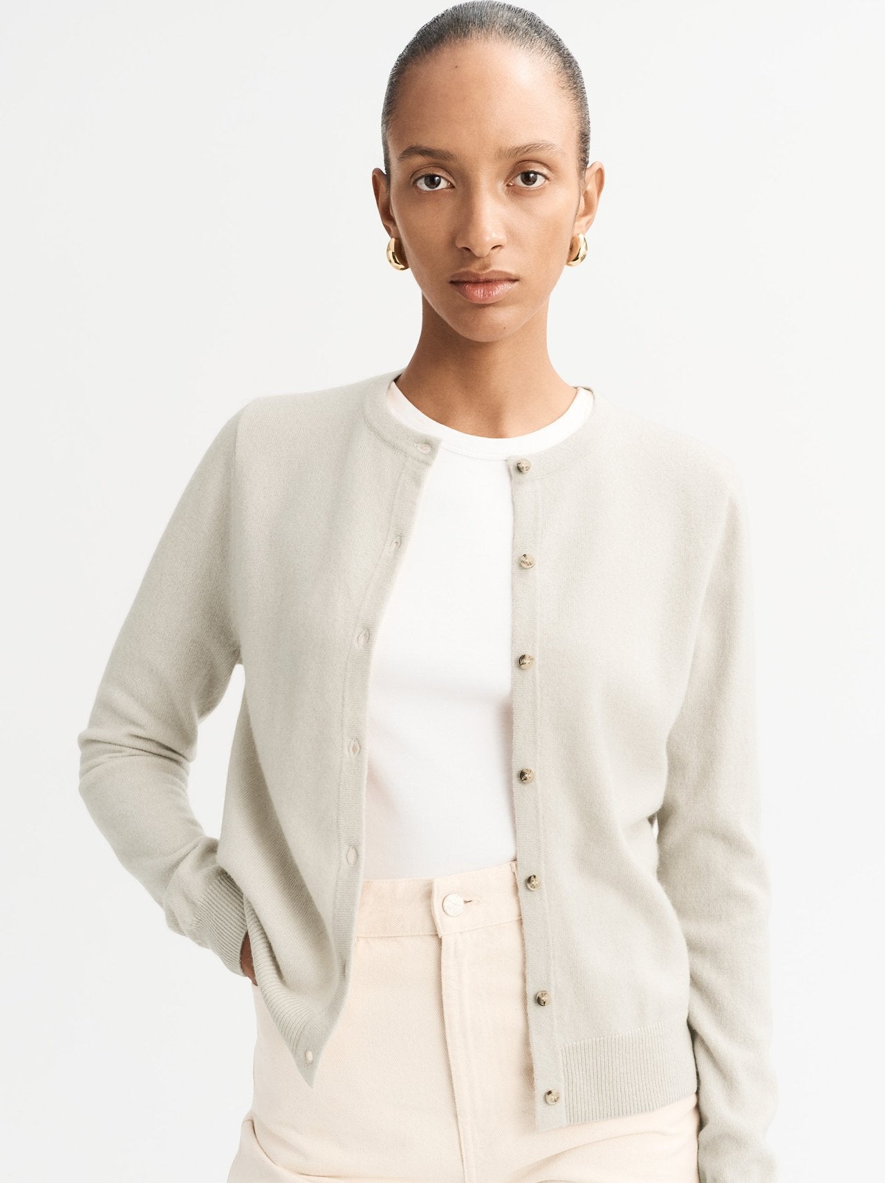 Cardigan in chalk