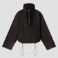 Lydia nylon popover anorak - black
