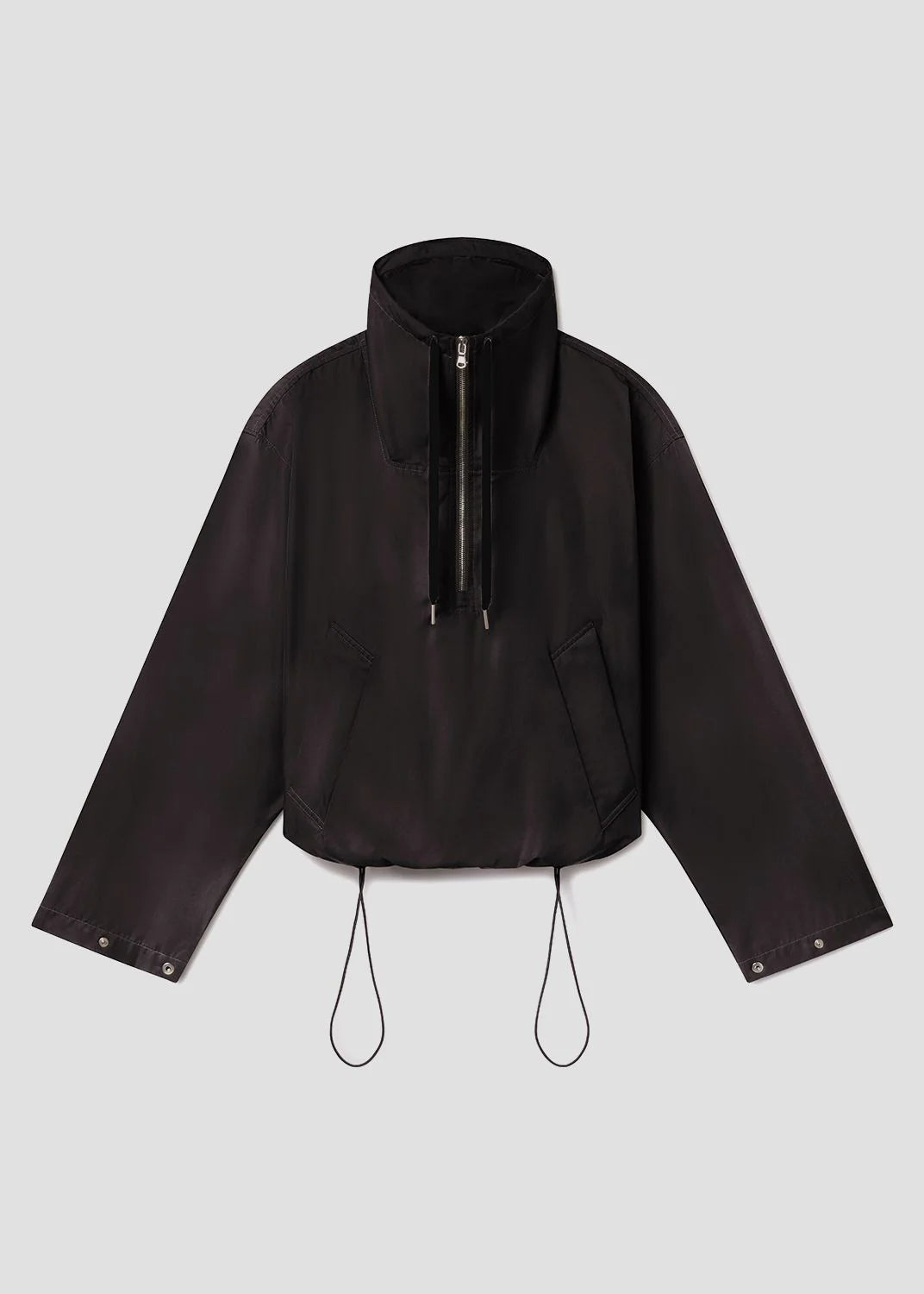 Lydia nylon popover anorak - black