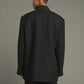 Lars coat                                   Oversized beige jacket with turned down collar