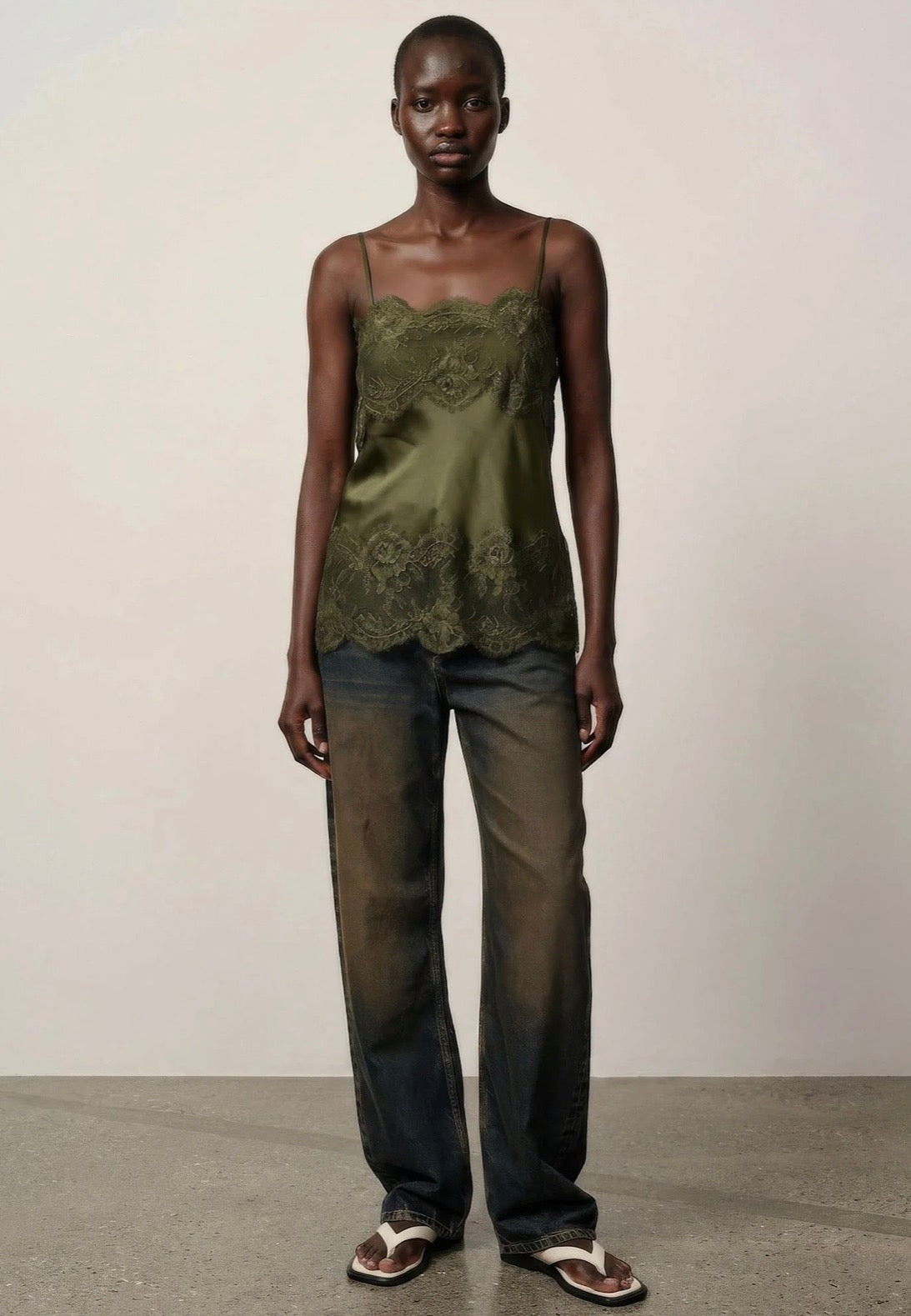 Linnea lace top - green