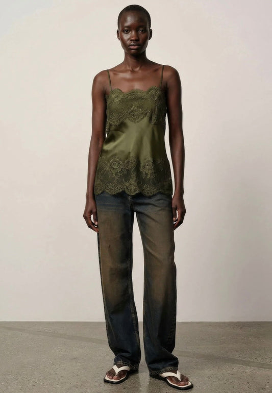 Linnea lace top - green