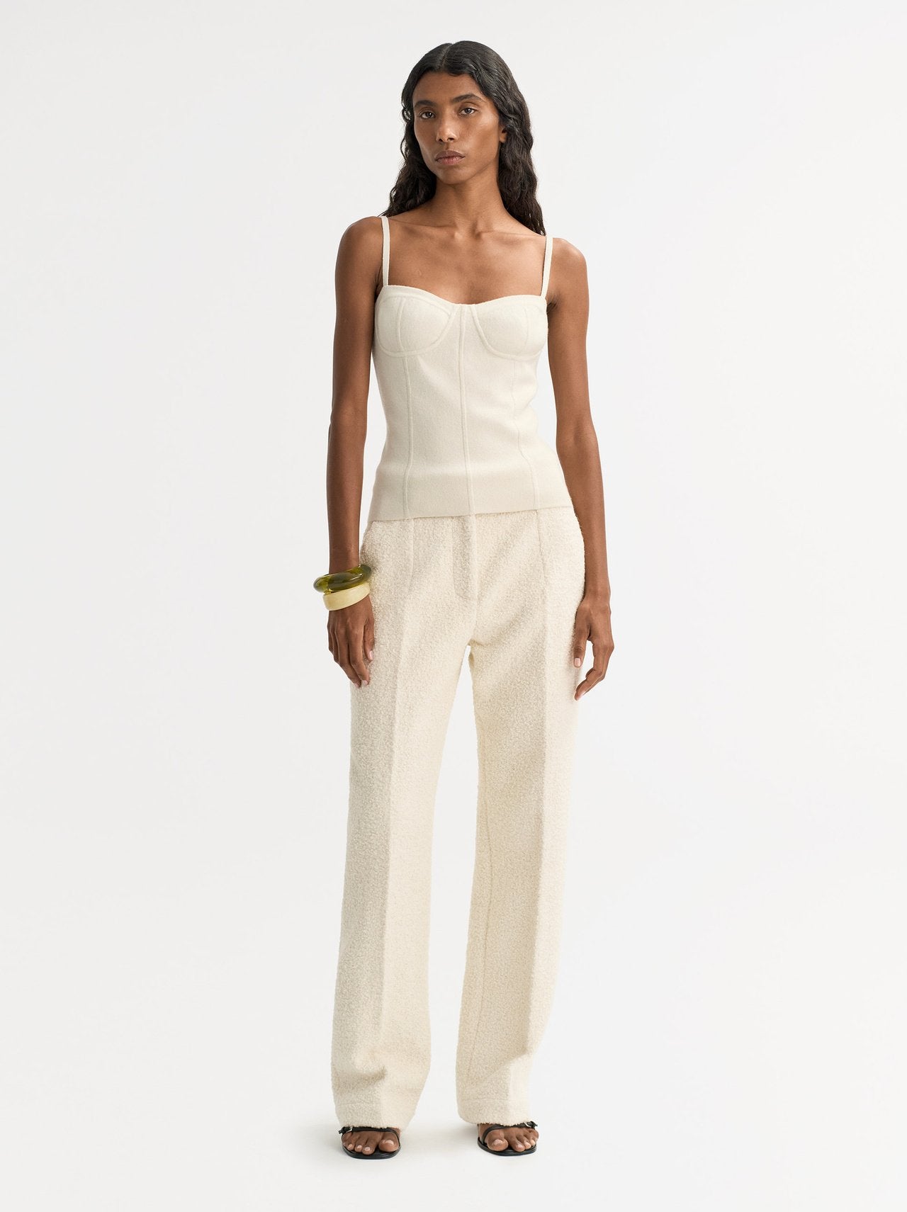 Double knit singlet feather white