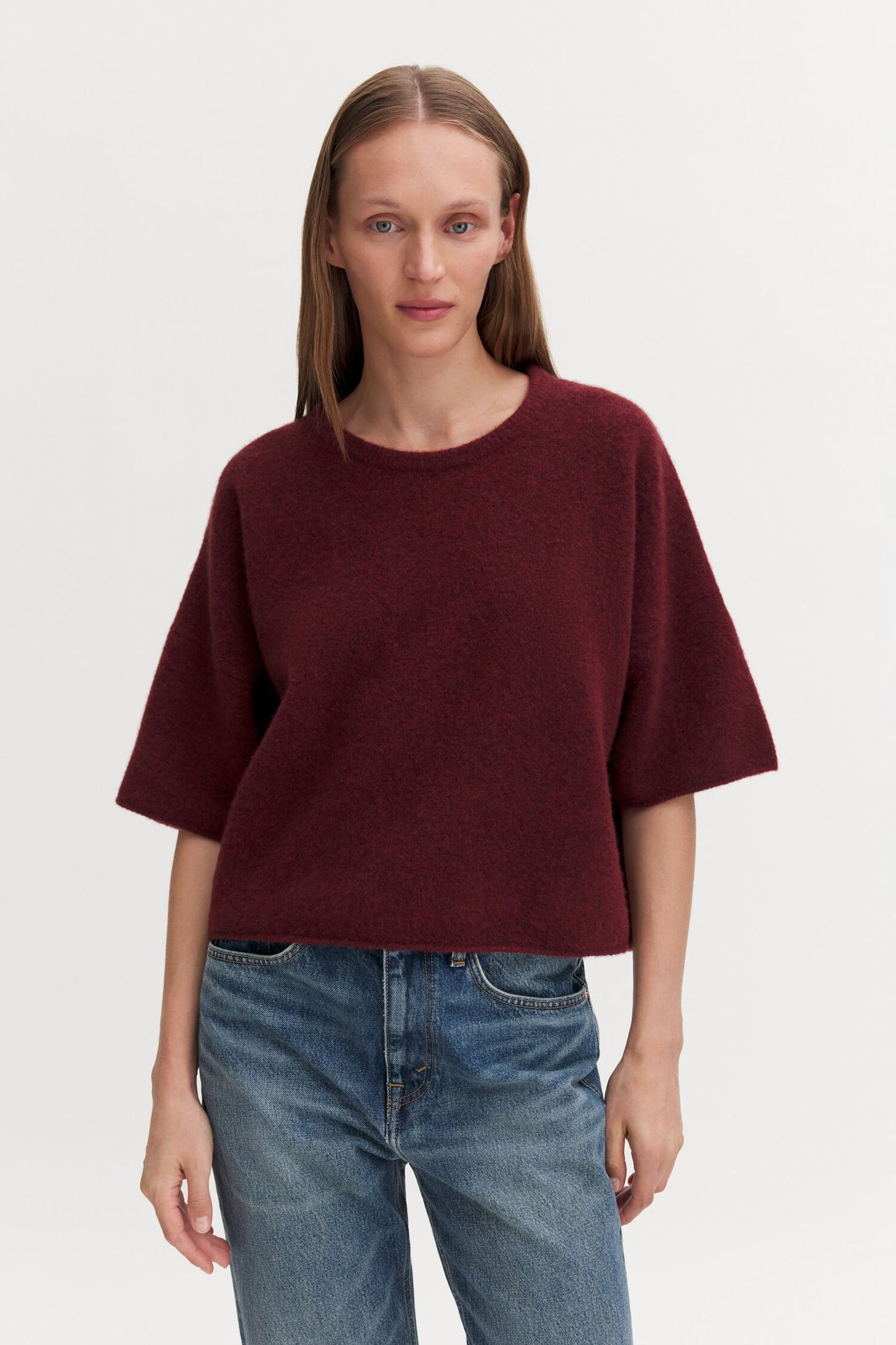Wool yak tee - mahogany red