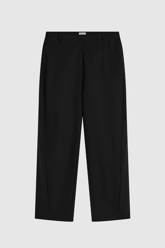 Fine band balloon pants -  black
