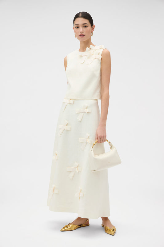 Bow detail shell soft cream