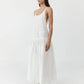 Relaxed pleat dress off white