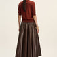 Dalia vegan leather skirt chocolate brown