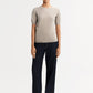 Short sleeve cashmere crewneck greige