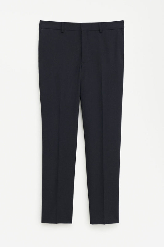 Emma cropped cool wool trouser - black