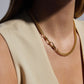 Slim gold curb clipt necklace
