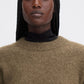 Fluffy sweater in olive green