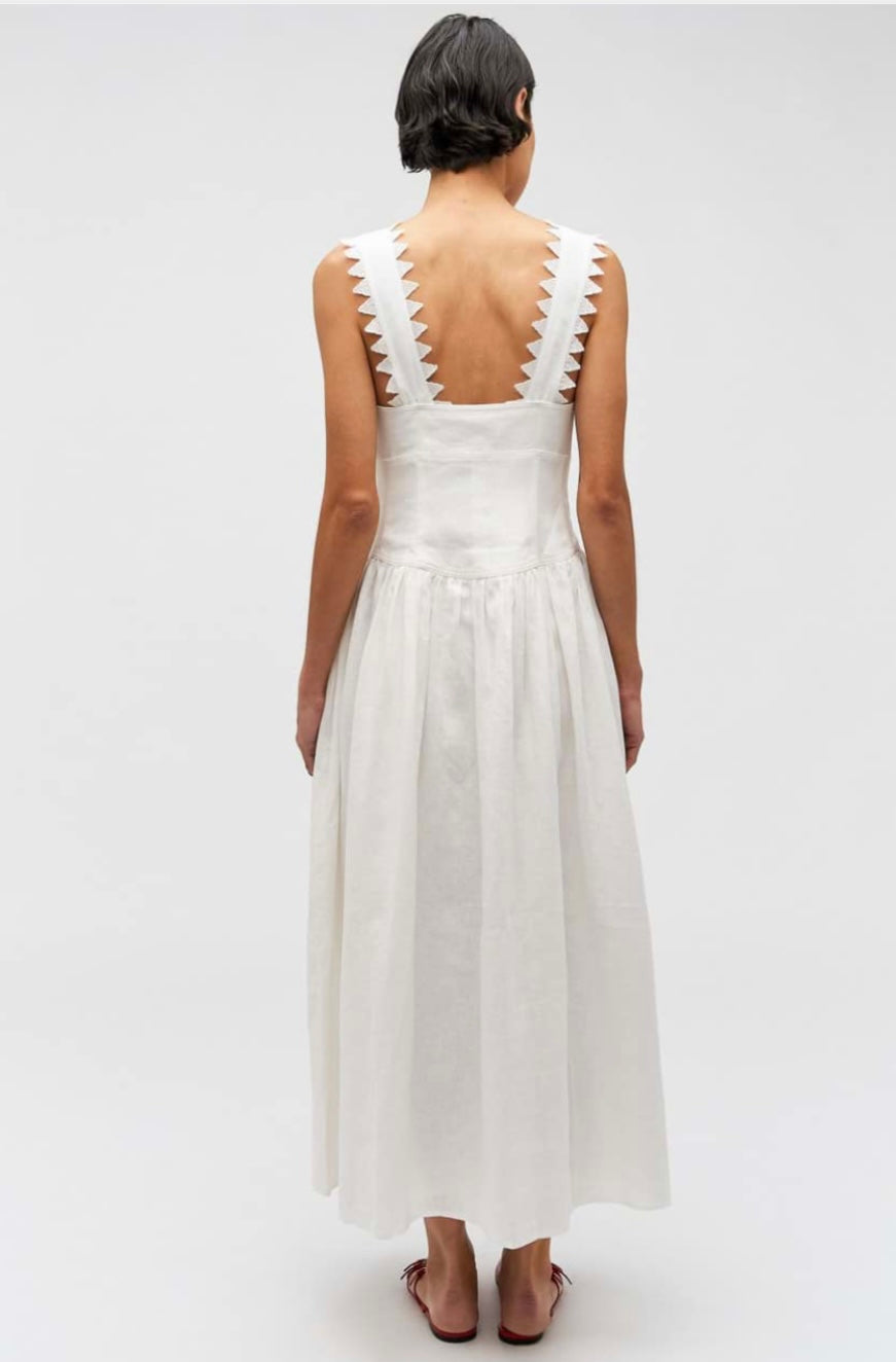Lace trim apron dress
